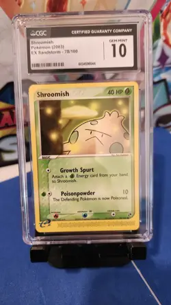 Pokemon 2003 Shroomish 78/100 EX Sandstorm GEM MINT CGC 10 - Image 1