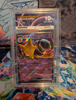 Ace Grading Pokemon TCG Alakazam ex 065/165 Card 151 Holo JP 2023 Gem 10 - Image 1