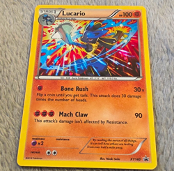 Pokemon TCG Lucario XY140 XY Promo Holo English 100HP Stage 1 Pokemon Card - Image 1