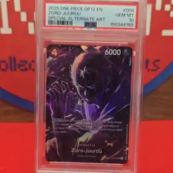 2025 ONE PIECE OP12 LEGACY OF THE MASTER ZORO-JUUROU #ST18-004 SP Alt Art PSA 10 - Image 2