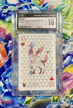 Pokemon CGC 10 Sylveon Playing Cards (2013) JPN X Deck 10 Hearts - Image 2