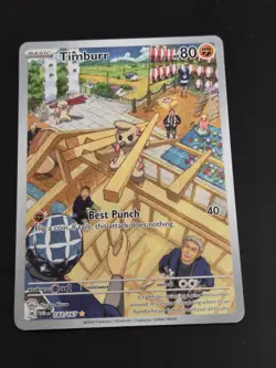Pokemon TCG Timburr Holo Illustration Rare Card S&V Twilight Masquerade 183/167 - Image 1