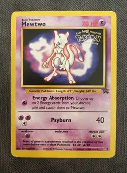 Pokemon Mewtwo #3 The First Movie Promo Holo WOTC 1999 Black Star Promo - MP - Image 1