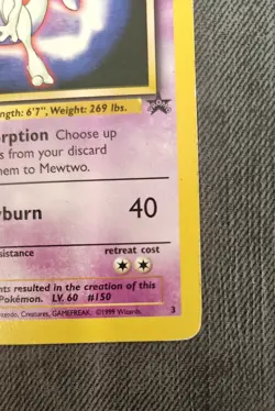 Pokemon Mewtwo #3 The First Movie Promo Holo WOTC 1999 Black Star Promo - MP - Image 3