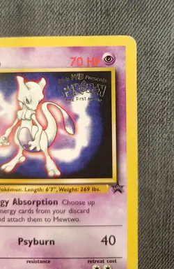 Pokemon Mewtwo #3 The First Movie Promo Holo WOTC 1999 Black Star Promo - MP - Image 4