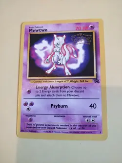Pokemon TCG Mewtwo 3 Black Star Promo Card First Movie Edition - Image 1