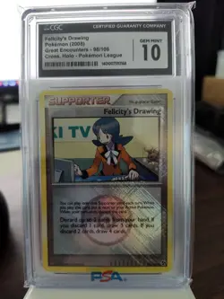2008 Pokemon Felicity's Drawing #98/106 League Promo CGC 10 Cross Holo - Image 1