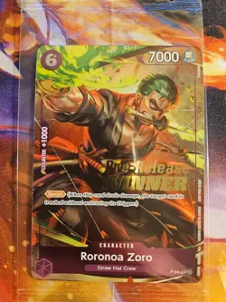 Roronoa Zoro OP-06 Pre-Release Winner Promo SEALED P-045 One Piece Card English - Image 1