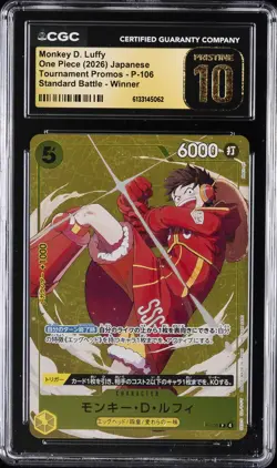 2026 ONE PIECE JAPANESE #P-106 MONKEY D. LUFFY CGC 10 PRISTINE - Image 1