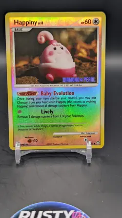 Pokemon TCG Happiny 52/123 Diamond & Pearl Stamped Promo Reverse Holo - MP - Image 1