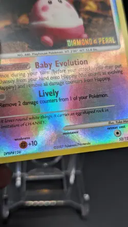 Pokemon TCG Happiny 52/123 Diamond & Pearl Stamped Promo Reverse Holo - MP - Image 2