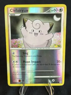 Clefairy Diamond and Pearl Reverse Holo LP-MP Common Card 77/130 Pokemon TCG - Image 1