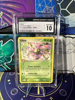 CGC 10 GM Lileep Reverse Holo 2006 Pokemon Ex Legend Maker #56 - Image 1