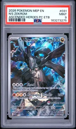 N'S ZEKROM (Pokemon Center) Mega Evolution Ascended Heroes ETB Promo #031 PSA 9 - Image 1