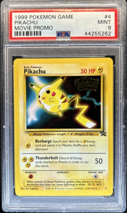 1999 Pokemon Game Pikachu 1st Movie Kids WB Movie Promo #4 Black Star PSA 9 Mint - Image 1