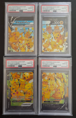 Pokemon 2021 Celebrations Pikachu V-Union set of 4 Promo. SWSH139-142 PSA 10 - Image 1