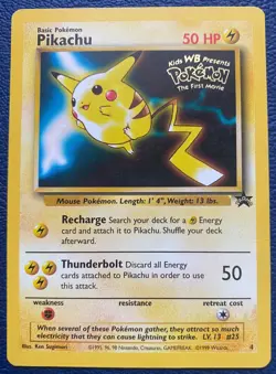 Pikachu 4 Black Star Promo 1999 First Movie Vintage WOTC Pokemon - MP - Image 1