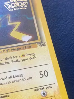 Pikachu 4 Black Star Promo 1999 First Movie Vintage WOTC Pokemon - MP - Image 3