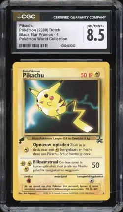 2000 Pokemon DUTCH World Collection Promo Pikachu Movie 4 CGC 8.5 NM-MINT + - Image 1