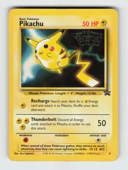Pikachu 4 Promo Wizards Black Star Promos Pokemon 1999 Moderately Played - Image 1