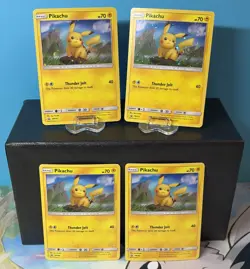 LOT of 4 ⚡ Pikachu SM183 LP NM Sun&Moon Black Star Promo Pokemon TCG - Image 1