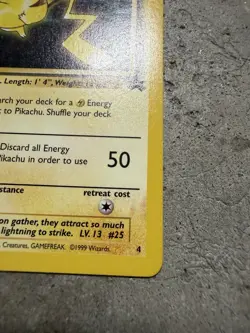 1999 Pokemon Pikachu #4 Kids’ WB The First Movie Black Star Promo Card WOTC - Image 2