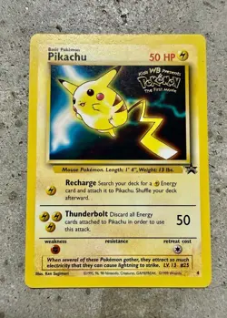 1999 Pokemon Pikachu #4 Kids’ WB The First Movie Black Star Promo Card WOTC - Image 5
