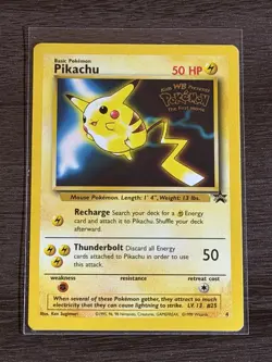 1999 Pokemon Pikachu #4 Kids’ WB The First Movie Black Star Promo Card WOTC - Image 1
