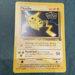 Pokemon TCG Pikachu Black Star Promo 4 Stamped Kids WB Presents The First Movie - Image 1