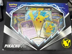 Pokemon Trading Card Game Pikachu V Box 2021 English Promo 4 Packs - Image 1