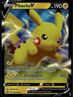 Pikachu V - Promo SWSH: Sword & Shield Promo Cards SWSH061 Lightning Holo Pokemo - Image 1