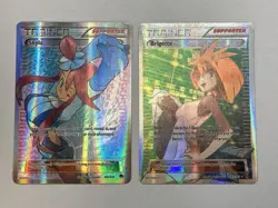 LOT OF 2 Pokemon TCG Skyla + Brigette Full Art Trainer Supporter Cards - Image 2