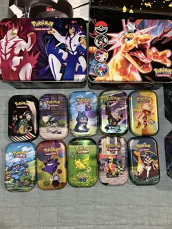 Pokemon TCG Lot Of EMPTY Mini Tins - Tin Lunch Box- Tins- Binders - No Cards - Image 2