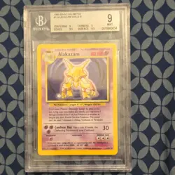 Pokemon Base Set Unlimited Alakazam Holo Rare 1/102 English BGS 9 (1999) - Image 1