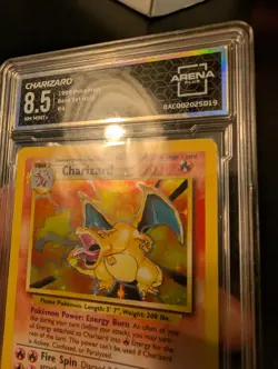 Arena Club 8.5 NM MINT+ Pokemon Charizard Holo 4/102 1999 Base Set - Image 4