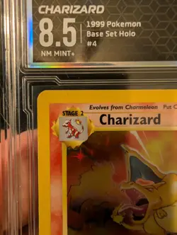 Arena Club 8.5 NM MINT+ Pokemon Charizard Holo 4/102 1999 Base Set - Image 5