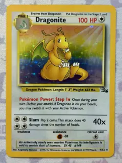 Dragonite 4/62 Fossil Holo unlimited Near Mint! NM base set Pokemon Card TCG - Image 1