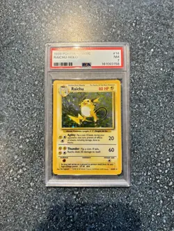 1999 Pokemon Base Set Unlimited #14 Raichu-Holo Card PSA 7 - Image 1