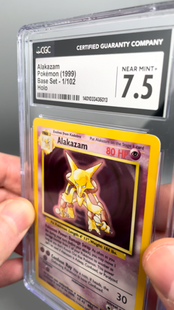 1999 Pokemon Alakazam 1/102 Base Set Holo CGC 7.5 NM+ WOTC Unlimited English - Image 2