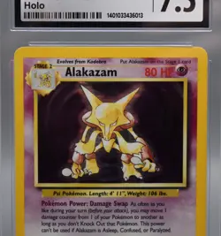 1999 Pokemon Alakazam 1/102 Base Set Holo CGC 7.5 NM+ WOTC Unlimited English - Image 3