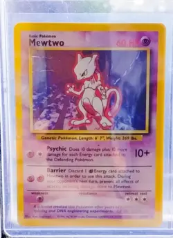 Mewtwo 10/102 Base Set Unlimited Holo Rare 1995 EN 60HP Pokemon - Image 1