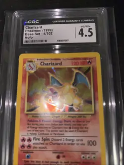 Charizard Holo 004/130 Base Set CGC 4.5 VG/EX+ Pokemon 2000 RARE - Image 1