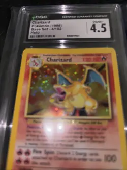 Charizard Holo 004/130 Base Set CGC 4.5 VG/EX+ Pokemon 2000 RARE - Image 3