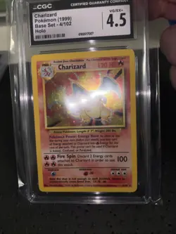 Charizard Holo 004/130 Base Set CGC 4.5 VG/EX+ Pokemon 2000 RARE - Image 4
