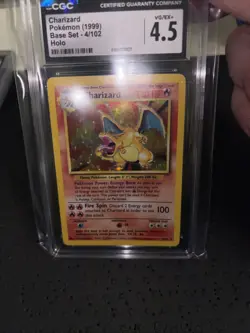 Charizard Holo 004/130 Base Set CGC 4.5 VG/EX+ Pokemon 2000 RARE - Image 5