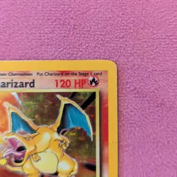 Charizard 4/102 Base Set Unlimited Holo Rare Pokemon Card - MP With Crease - Image 3