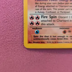 Charizard 4/102 Base Set Unlimited Holo Rare Pokemon Card - MP With Crease - Image 4