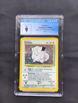 Pokemon Cards: Base Set Rare Holo: Clefairy 5/102 CGC 9 - Image 1