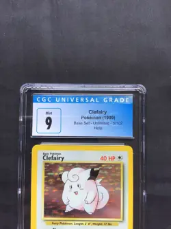 Pokemon Cards: Base Set Rare Holo: Clefairy 5/102 CGC 9 - Image 3