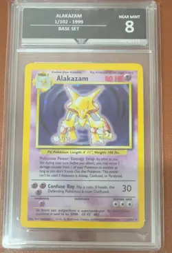 Alakazam 1/102 Base set Rare holo 1999 - Pokemon Card - get graded 8 Near Mint - Image 1